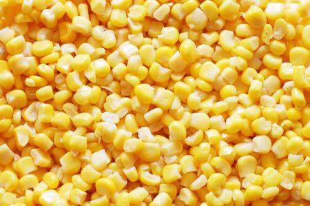 Tinned yellow corn backgroundの写真素材