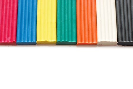Color plasticine isolated on white backgroundの写真素材