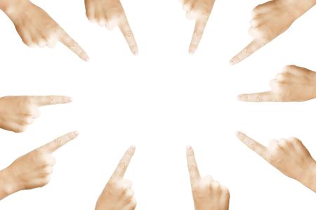women hand show the number oneの写真素材