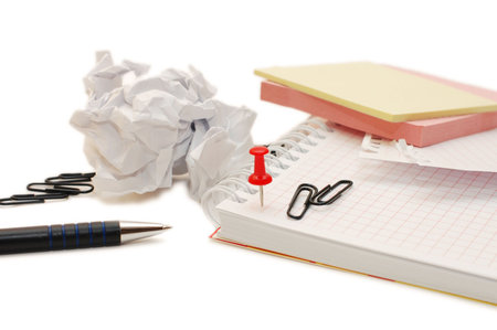 Various stationery isolated on white background