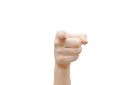 Index finger isolated on white backgroundの写真素材