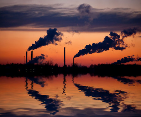 Pipes with a smoke on a declineの写真素材