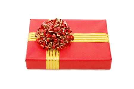 Box with gifts isolated on white backgroundの写真素材