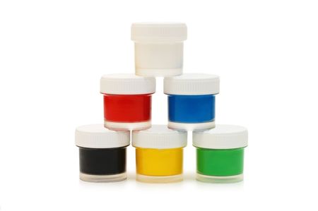 Colour gouache isolated on white backgroundの写真素材