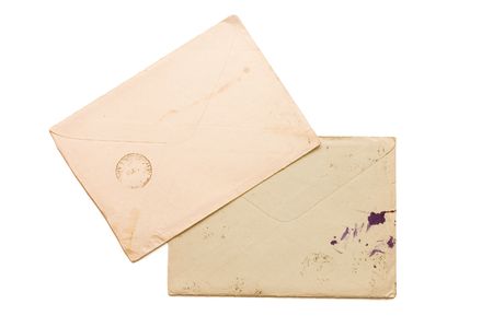 The old envelope soiled by inkの写真素材