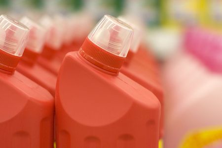 Plastic bottles with a liquid
の写真素材