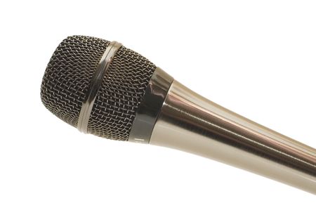 The big black microphone on a white background
の写真素材