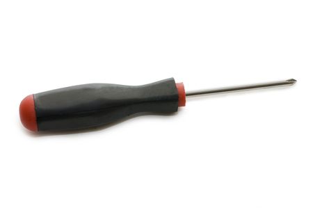 Black screw-driver isolated on white background の写真素材