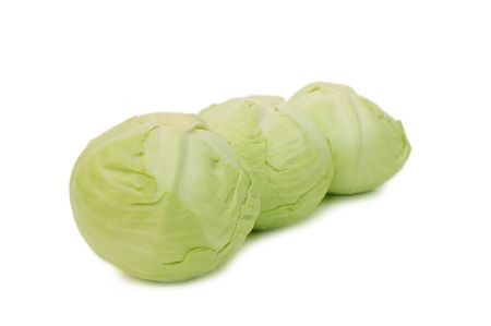 Fresh cabbage isolated on white backgroundの写真素材