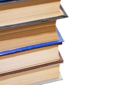 Pile of old books on white backgroundの写真素材