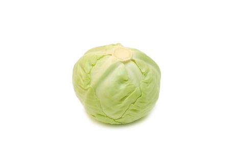 Fresh cabbage isolated on white backgroundの写真素材