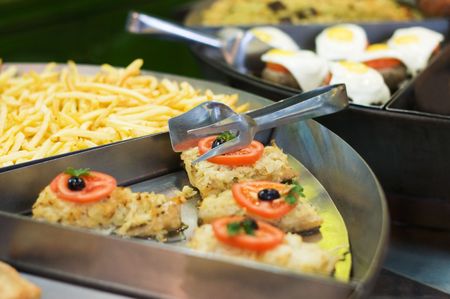 Ready meal in a supermarketの写真素材