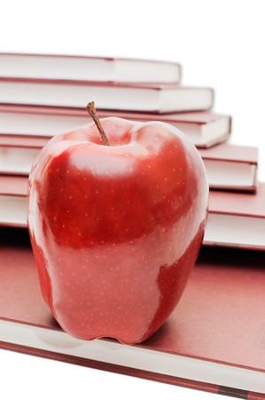 Stack of books and apple isolated
の写真素材