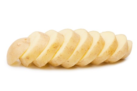 Fresh potato isolated on white background の写真素材