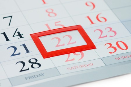 Noted date on a calendarの写真素材
