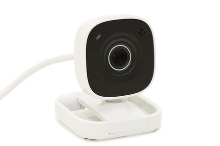 web camera  isolated on white backgroundの写真素材