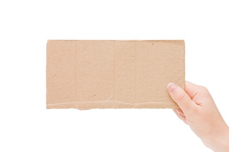 The cardboard tablet in a hand の写真素材