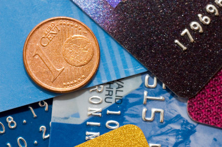 credit card and coin - finance concept 