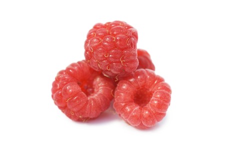 Fresh raspberry isolated on white background の写真素材