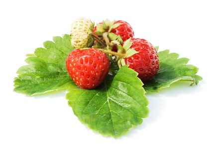 Fresh strawberry  isolated on white background の写真素材