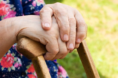 Hands of the old womanの写真素材