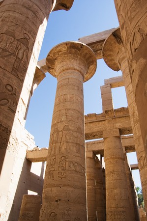 Columns at Karnak Temple, Luxor, Egyptの写真素材