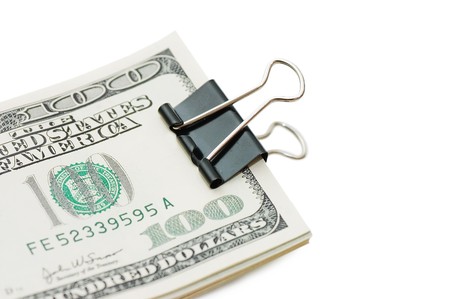 pack dollars isolated on white backgroundの写真素材