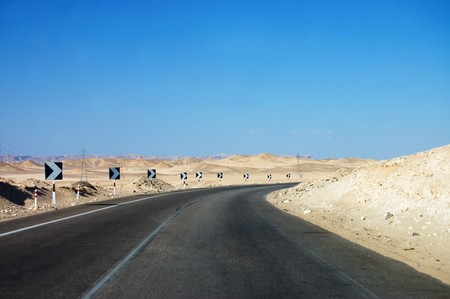 High-speed highway in Egypt の写真素材