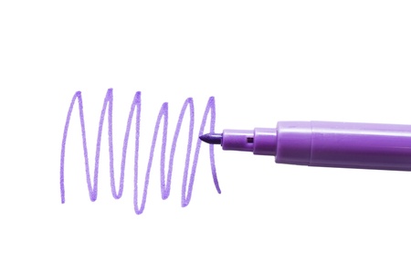 Lilac felt-tip pen isolated on white backgroundの写真素材