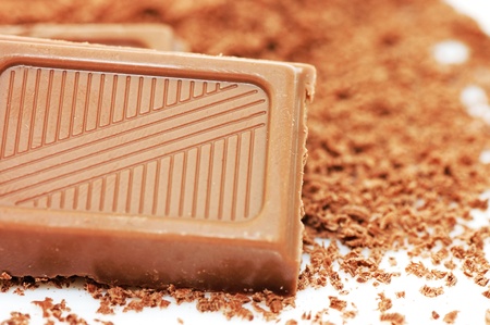 The chocolate block on a chocolate crumbの写真素材