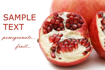 pomegranate isolated on white backgroundの写真素材