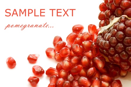 pomegranate isolated on white backgroundの写真素材
