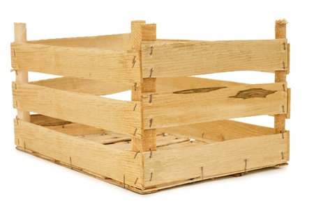 Wooden box isolated on a white background の写真素材