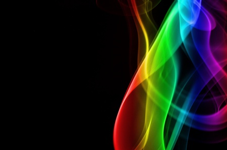 abstract smoke isolated on the blackの写真素材