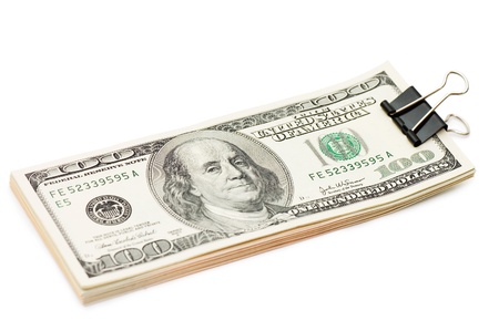 pack dollars isolated on white background の写真素材