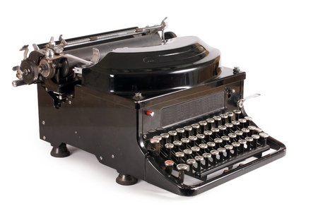 Old typewriter isolated on white backgroundの写真素材