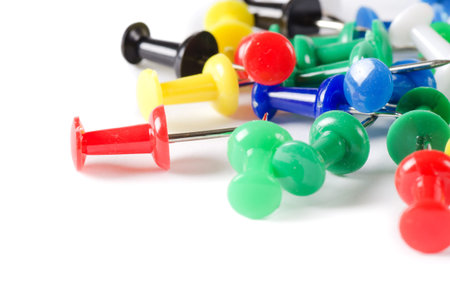 Closeup of multi-colored paper clips