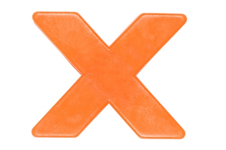 Plastic English letters isolated on whiteの写真素材