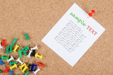 collection of note papers on corkboardの写真素材