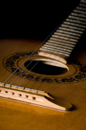 Acoustic guitar  on a black background