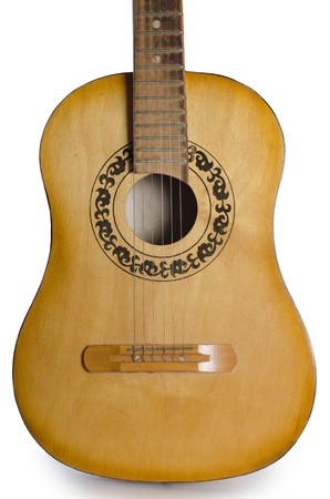 Acoustic guitar  isolated on a whiteの写真素材