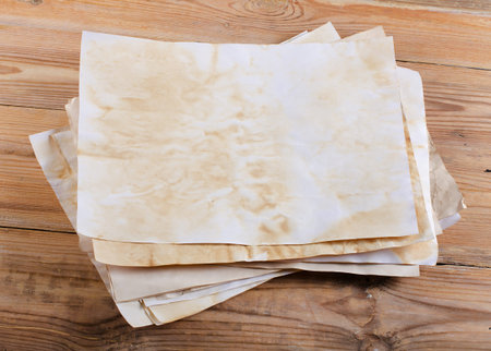 Old paper on a wooden surface