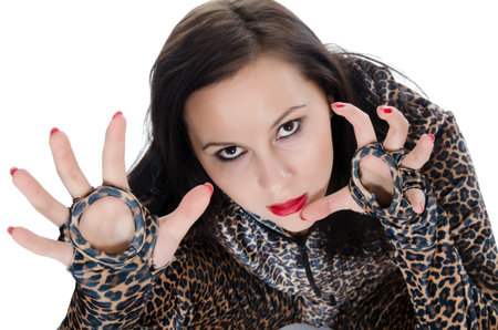 Portrait of the young beautiful girl close-upの写真素材