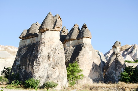 the speciel stone formation of cappadocia turkeyの写真素材