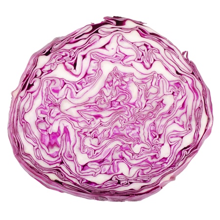 The red cabbage isolated on white backgroundの写真素材