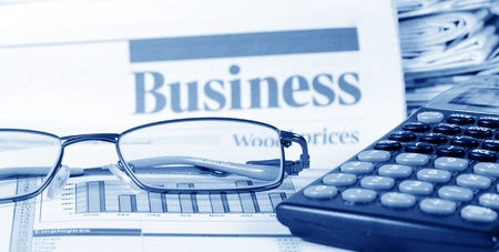 Business newspaper with chartの写真素材