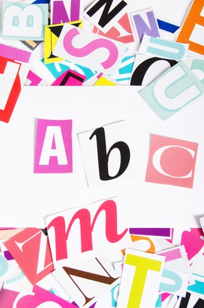 The letters which have been cut out from newspapersの写真素材