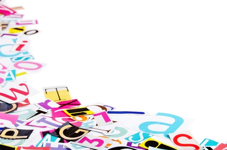 The letters which have been cut out from newspapersの写真素材
