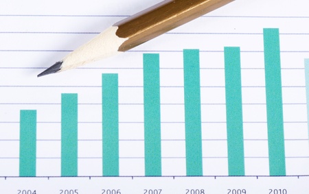 Graphs, charts, business table. The workplace of business people.の写真素材