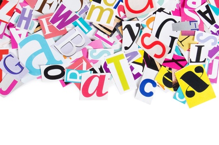 The letters which have been cut out from newspapersの写真素材